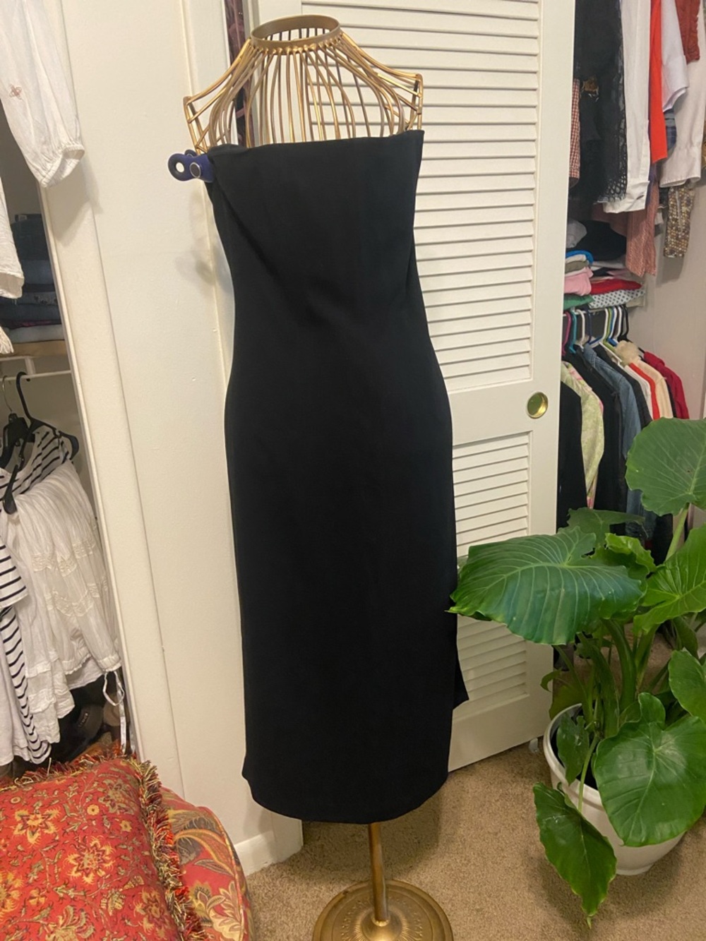 Banana Republic Black Strapless Sheath Dress with Red Belt - Picture 2 of 3